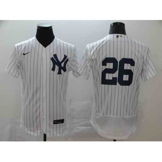 Yankees 26 DJ LeMahieu White 2020 Nike Flexbase Jersey